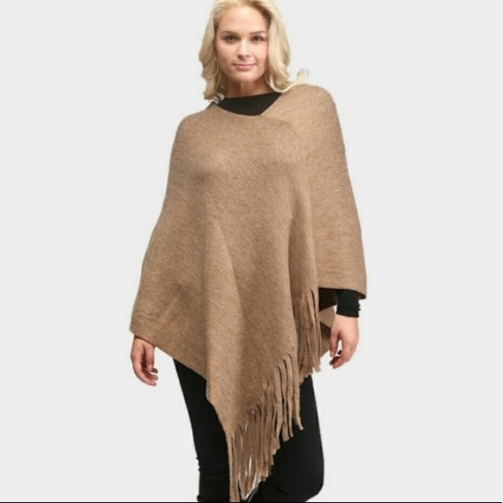 Poncho Solid Fringe Edge
